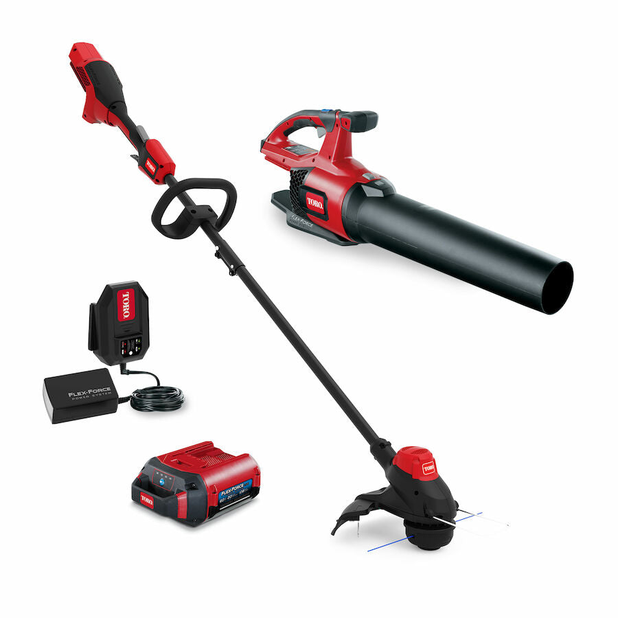 Toro 60V MAX* 2-Tool Combo Kit: 100 mph Leaf Blower & 13 in. String Trimmer with 2.0Ah Battery